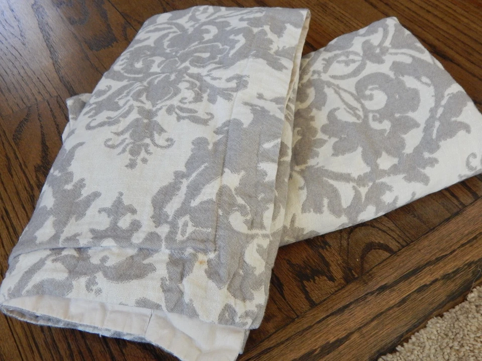 2 Gray & Cream Paisley POTTERY BARN 27 x 28 Euro Shams! - Image 4 of 4