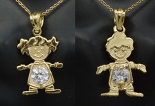 14k solid yellow gold boy or girl Month Birthstone Stone charm