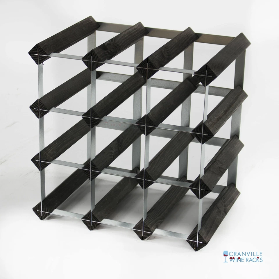 Cranville Vin Rack Rangement 72 Bouteille Chêne Foncé Teinture Bois/Métal Noir - Photo 2/4