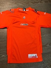 ORANGE BC Lions Black CFL Football Reebok Jersey Men Size S Small Genuine GUC