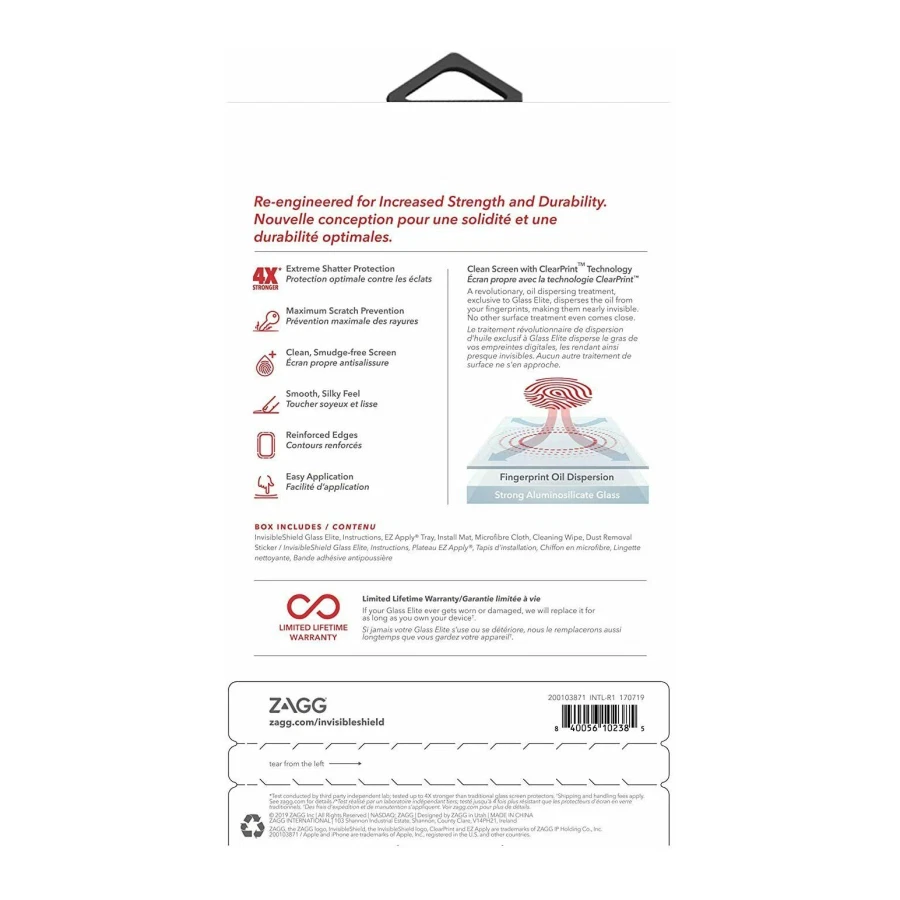 Zagg iPhone X XS 11 Pro Tempered Glass Screen Protector for iPhone X XS 11 Pro - Image 2 of 2