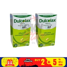 2 X Dulcolax Tablets 200's Bisacodyl 5mg Effective Constipation Relief