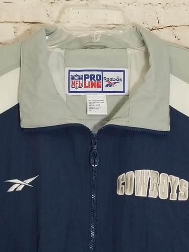 Vintage 90's Pro Line Reebok Dallas Cowboys Full Zip Jacket NFL Mens L Nylon - Picture 4 of 15