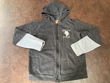 Girl's Size L 10-12 ATHLETIC WORKS Sweatshirt Zip Hooded Unicorns Black