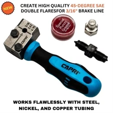 Portable Double Flaring Tool for 3/16 in Steel Nickel Brake Line Auto Repair Kit