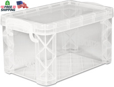 Super Stacker Storage Boxes Clear Plastic Holds 400 3x5 Cards