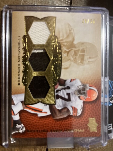 2008 Upper Deck Premier Rare Materials Triple Patch Braylon Edwards 39/50 Browns