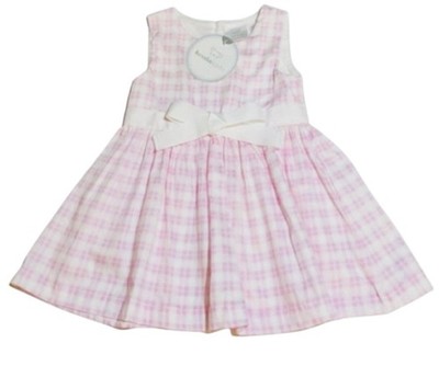 *NWT Koala Kids Baby Girl Size 9-12m Sleevess Pink White Checked Dress