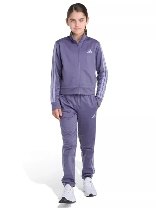 Adidas Girls Tracksuit 2-Piece Set Jacket & Joggers Size XL 16 Purple Activewear