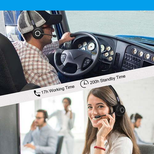Call Center Headset Noise Cancelling Comfortable Adjustable BT Headset With NEW - Afbeelding 3 van 12
