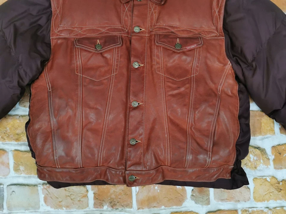 *CHEVIGNON VINTAGE WINTER LEDER DAUNENJACKE*VERITABLE SURTEINT*GR: L*TIP TOP - Bild 3 von 4