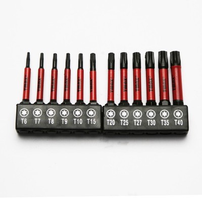 TMAX 12pc Torx T6-T40, 2 Inch Long Screwdriver Insert Bit with 1/4 '' Hex-Shank