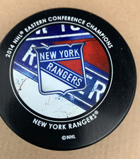 NY RANGERS HOCKEY PUCK NHL STANLEY CUP 2014 EASTERN CONFERENCE CHAMPS LUNDQVIST