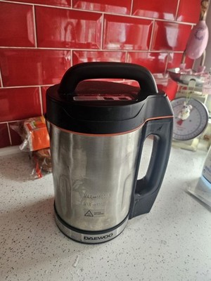 Daewoo 1,6L 1000W Edelstahl Suppenbereiter Schwarz/Silber Top Zustand 