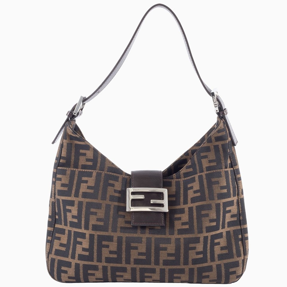 FENDI Zucca Tobacco Brown Canvas Womens Hobo Shoulder Bag Y2K Pre-owned Auth
