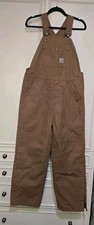 Carhartt Youth Bib Brown Lined Insulated Overalls Sz 16 Fits Women S New No Tags