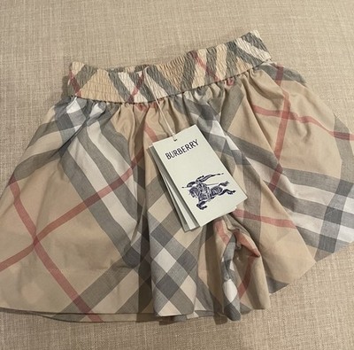 Burberry Marcy Wide Leg Girls Shorts In Pale Stone IP Check NWT Sz 8 $300
