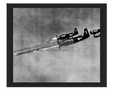 DOUGLAS AD-4 SKYRAIDER ATTACK SQUADRON VA-55 KOREA 1950 8X10 FRAMED PHOTO