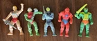 Set of 5 Vintage He-Man MOTU Rubber Erasers / Figures. 1980s.