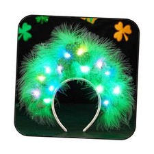 St. Patrick's Day Light Up Headband Green LED Shamrock Hair Band Irish Day