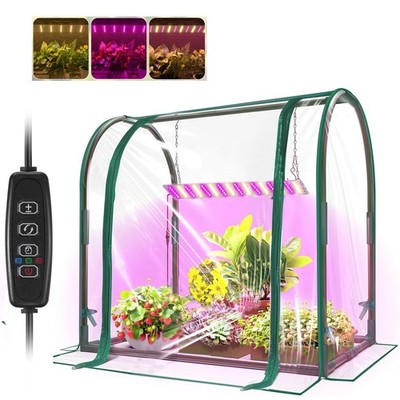 Mini Greenhouse with Grow Light for Indoor, 27.2'' L X 19.9'' W X 27.2'' H Tabletop