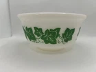 Vintage 1940's Hazel Atlas Green IVY LEAF Pattern Milk Glass 9" MIXING BOWL VGUC