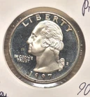 1997-s UNC Washington 90% Silver Proof With Spotting Cameo Quality