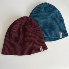 Burton Knit Beanie 2-Pack Burgundy Blue Acrylic Unisex Adults Winter Ski Hats