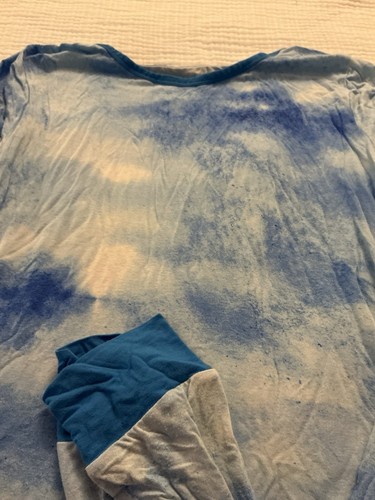 Little Sleepies Boy’s Children’s Pajamas Blue Tie Dye Size 12/14 - Picture 3 of 6