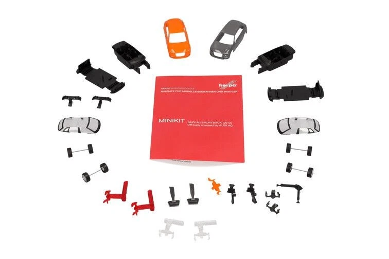 HERPA - AUDI A3 2012 arancione e grigio - 2 pezzi da assemblare - 1/87 - HER0... - Immagine 3 di 4