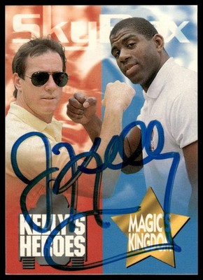 1993 SkyBox Impact Jim Kelly Magic Johnson KEL/MAG 01 of 12 Auto NM