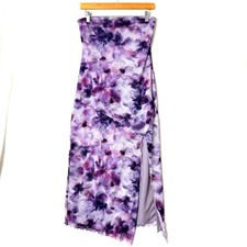 URBAN OUTFITTERS Samara Y2K Floral Mesh Strapless Side Slit Stretch Midi Dress M
