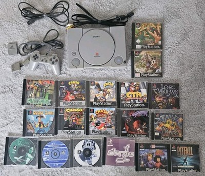 Sony PlayStation 1 SCPH-7502 Konsole PS1 mit Memory,  1 Controller + 18 Spiele 