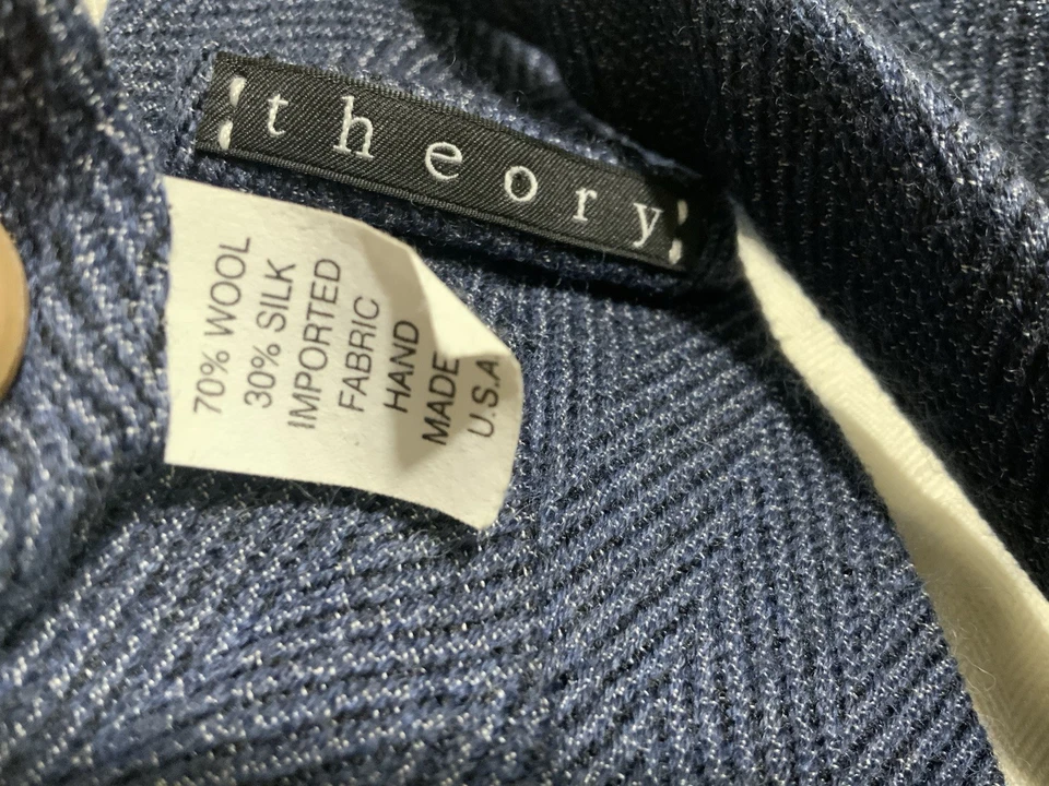 Corbata THEORY gris lana y seda patrón de arenque M.in.USA M’en PEC Foto 3 de 4