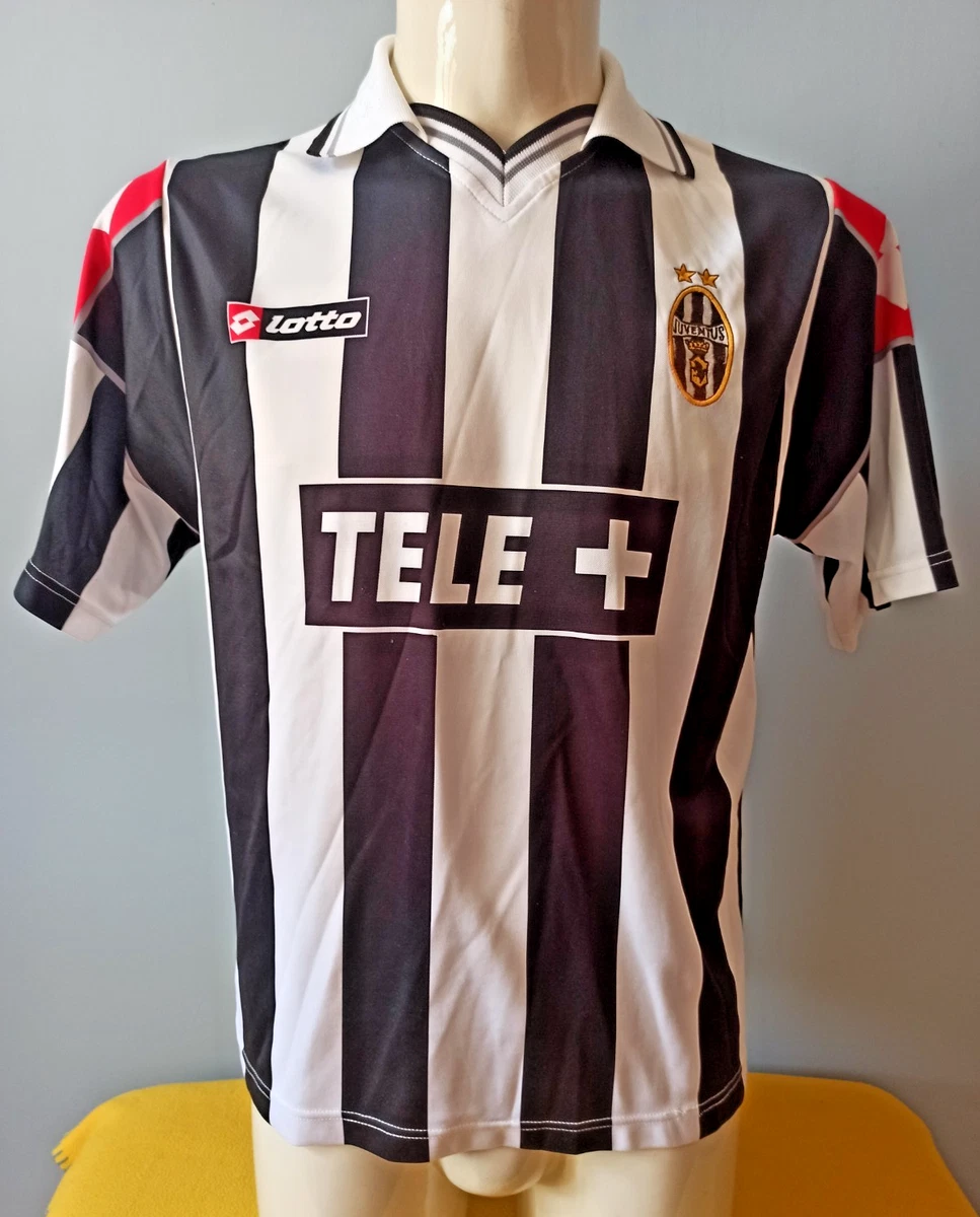 RARISSIMA MAGLIA DA CALCIO AMICHEVOLE LOTTO JUVENTUS TELE+ 17 FOOTBALL JERSEY