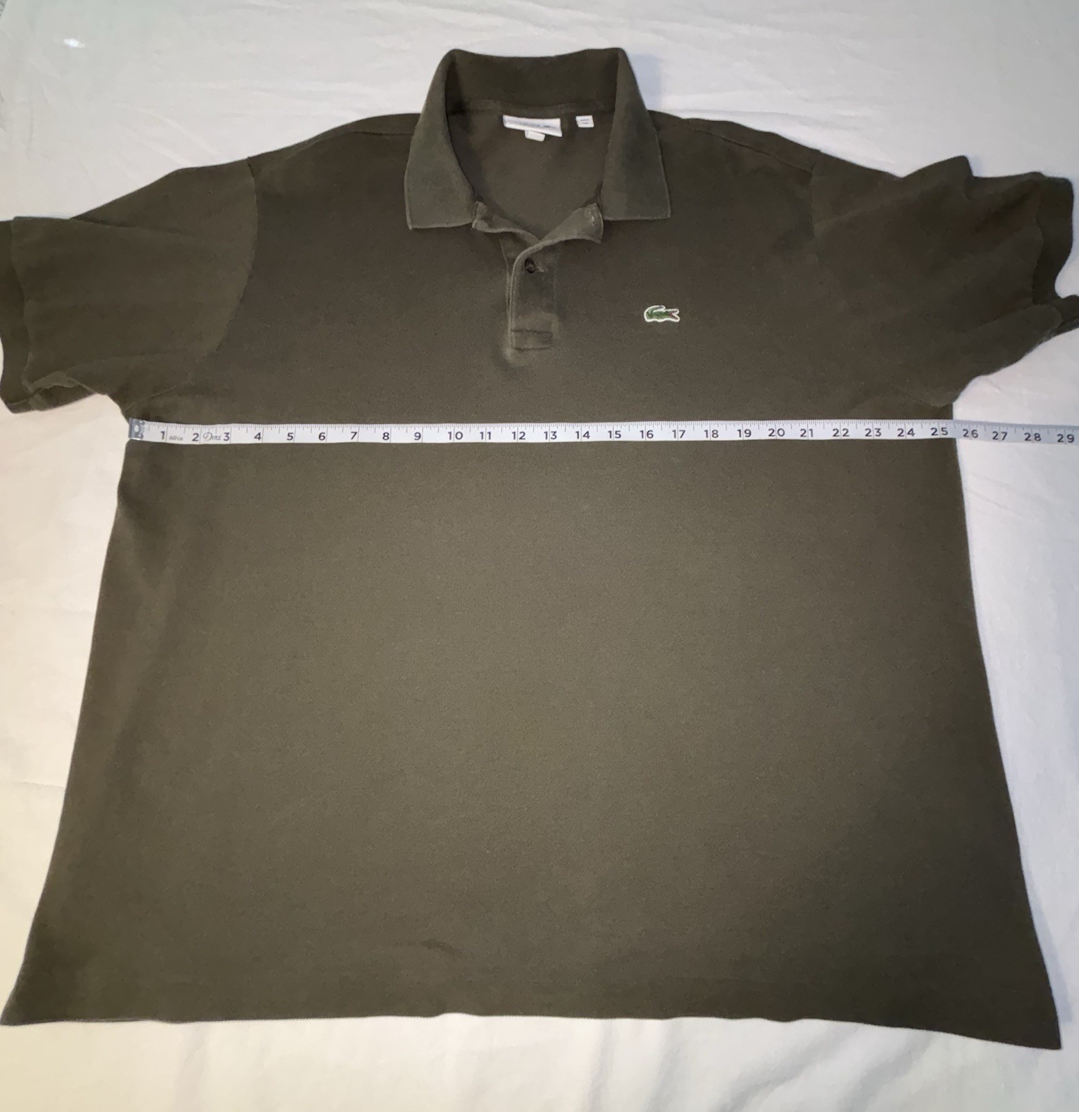 LACOSTE Men’s Olive Green Short Sleeve Polo Great Condition Size 3XL (8) thumbnail 6
