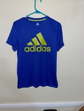 Adidas Aeroready Blue Short Sleeve T Shirt Youth Boys Large 14-16