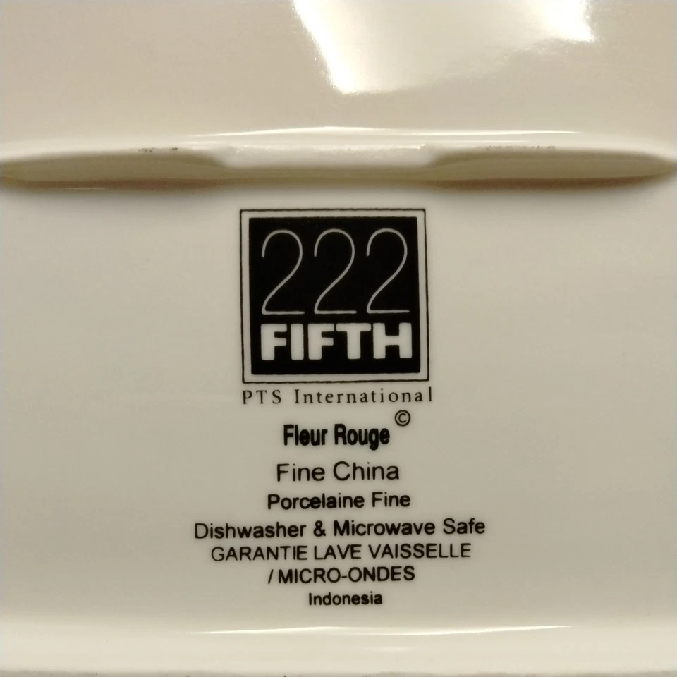 222 FIFTH Fleur Rouge 14" Oval Serving Platter 14" x 10" - Image 4 of 4