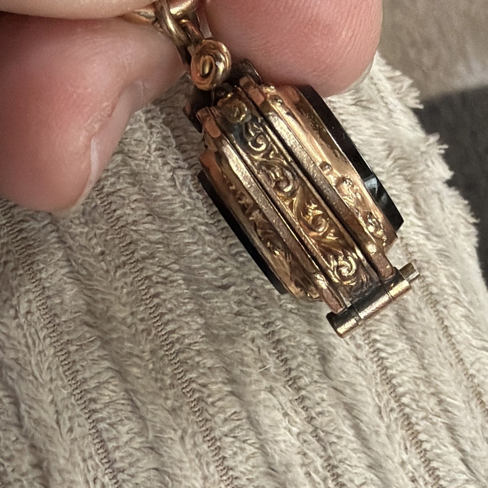 Victorian Etruscan 48g Gold Fill Book Chain Necklace Slide GF Locket ...