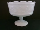 vtg E.O. Brody Co. white milk glass M6000 pedestal compote bowl Cleveland Ohio