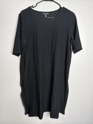 eileen fisher tee shirt dress EILEEN FISHER Organic-Cotton Jersey Midi T-Shirt Dress