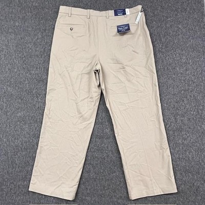 Croft & Barrow Pants Mens 38x29 Khaki Classic Fit Pleated Easy Care Stretch NEW