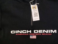 Cinch Boys Pullover Sweater 1/4 Zip Medium MWK7991001 Black