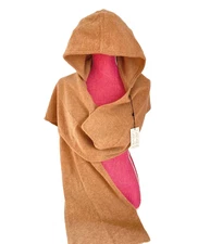 NWT Jason Wu Womens 100% Cashmere Hooded Scarf Tan 66"x 11"