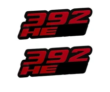 2x Red black 392 hemi Emblems 392 Hemi Side Fender Badge 3D for 392 Emblem