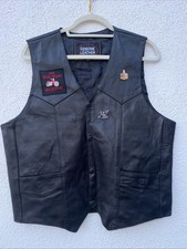 Genuine Leather Bikers Vest with 2 Patches and Pins great condition