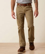 NWT Ariat Work Rebar M7 Slim Fit Straight Leg Field Khaki Pants Sz 40/34