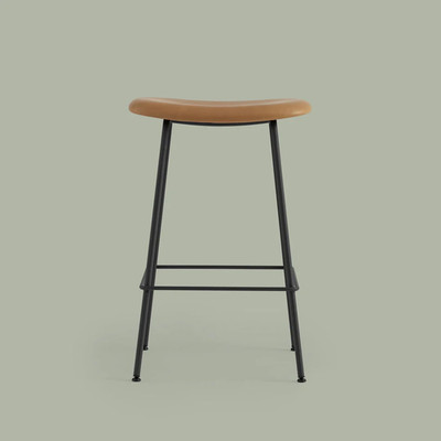 Muuto Fiber Barstool Tube Base, Refine Congnac Black, 75cm hoch, neu