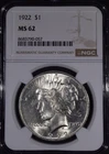 1922 Peace Dollar "NGC MS62"