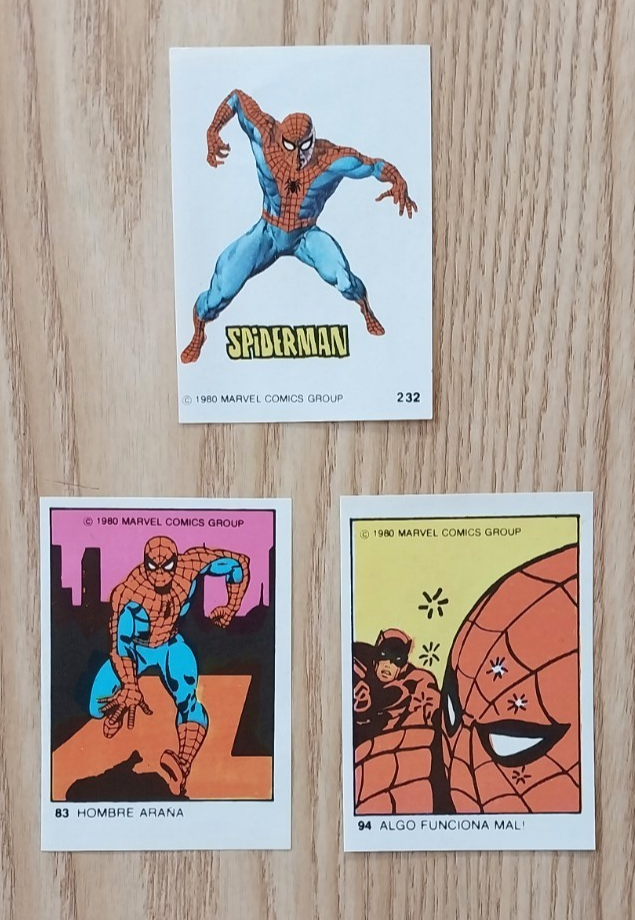 1980 Ultra Figus Marvel Super Heroes Spiderman Card Set Argentina